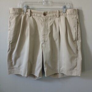 Brooks Brothers Men's Shorts Khaki Chino Flat‎ Front Light Size 38 100% Cotton